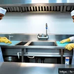 식품위생사 실무 팁 - A professional Indian kitchen environment with a diverse team of food service workers wearing clean ...