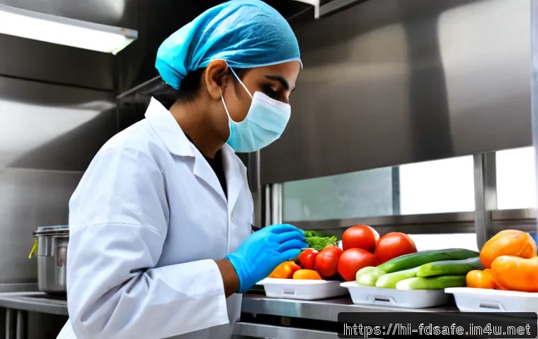 식품위생사 경력 10년차의 조언 - Photorealistic Indian food hygiene specialist with ten years of experience wearing a clean white lab...